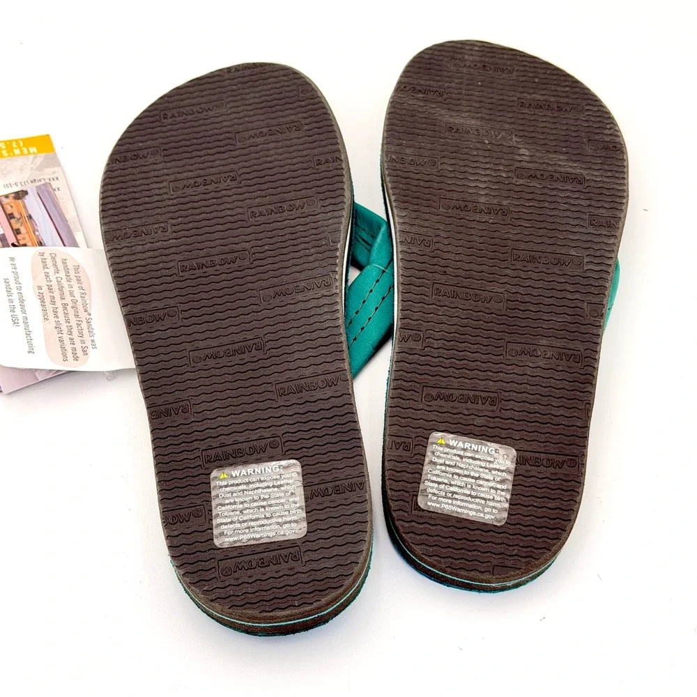 Rainbow Sandals Mens Small 7.5-8.5 50th Anniversary Teal Blue Leather 301AN500